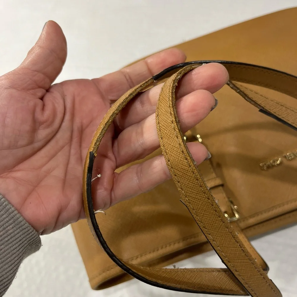 MICHAEL KORS MUSTARD LEATHER TOTE SHOULDER BAG